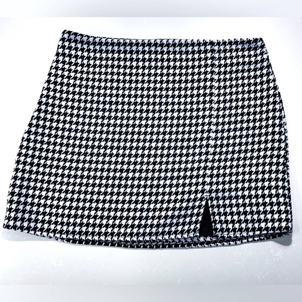 Old Navy Houndstooth Print Black and White Textured Skirt Women’s Size Large